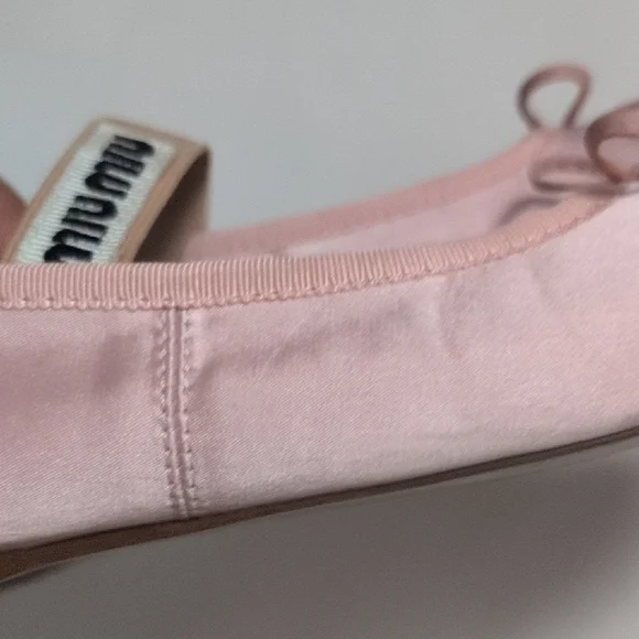 Miu Miu Pink Satin Ballet Flats - Picture 10 of 16